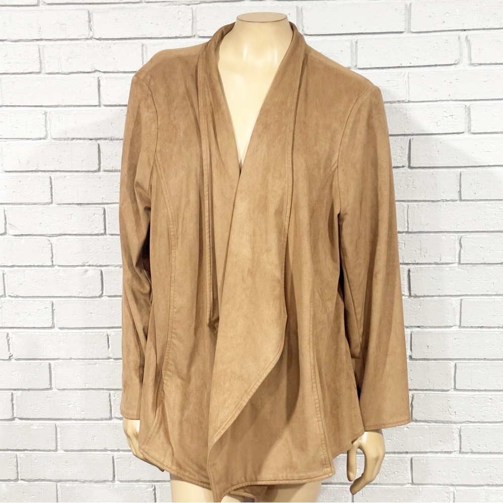 JM‎ Collection Camel Drape Front Blazer